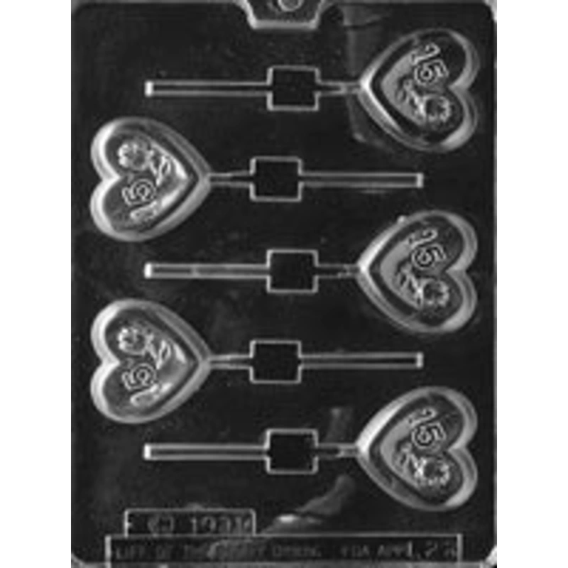 #15 Heart Shaped Lollipop Chocolate Mold